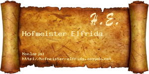 Hofmeister Elfrida névjegykártya